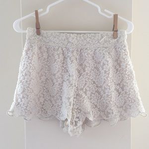 Flowy Off-White Free People Lace Shorts